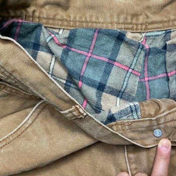 Larkin + McKey 2000s Tan Flannel Lined Cargo Workwear Pants - Picture 4 of 8